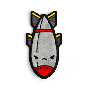 SALE Bombs Away Patch Sticker - Adhesive Patch Bomb Lover Applique Patch Embroidered Kawaii Atom Bomb Patch Nuclear Bomb Cute Jacket Patch