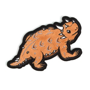 SALE Horned Toad Patch Sticker - Adhesive Patch Toad Applique Patch Embroidered Kawaii Texas DIY Patch Reptile Patch Cute Jacket Patch