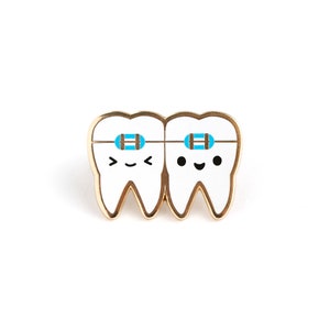 SALE Brace Face Pin - Teeth Braces Enamel Pin Hard Enamel Pin Badge Dental Pin Dental Hygienist Dental Pin Dental Gift Dentist Tooth Pin