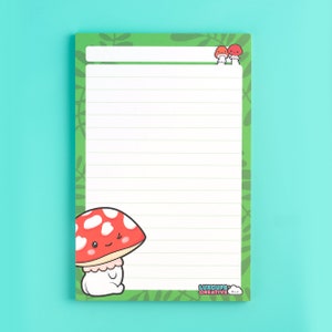 SALE Red Mushroom Notepad - Cute Stationery Gift Fungus Memo Pad Fly Agaric Writing Pad Toad Stool Scratch Pad Fungi Notepad Kawaii Notepad bild 4