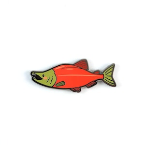 Salmon Enamel Pin - Ocean Enamel Pin Cute Aquarium Lapel Pin Fish Badge Cute Seafood Kawaii Gift Cloisonné Badge Fish Kawaii Enamel Pin