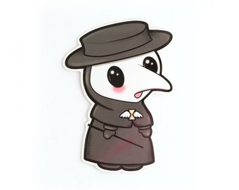 Plague Doctor Sticker - Doctor Weather-Proof Vinyl Sticker Bubonic Plague Sticker Pandemic Laptop Decal Physician Sticker Spooky Sticker