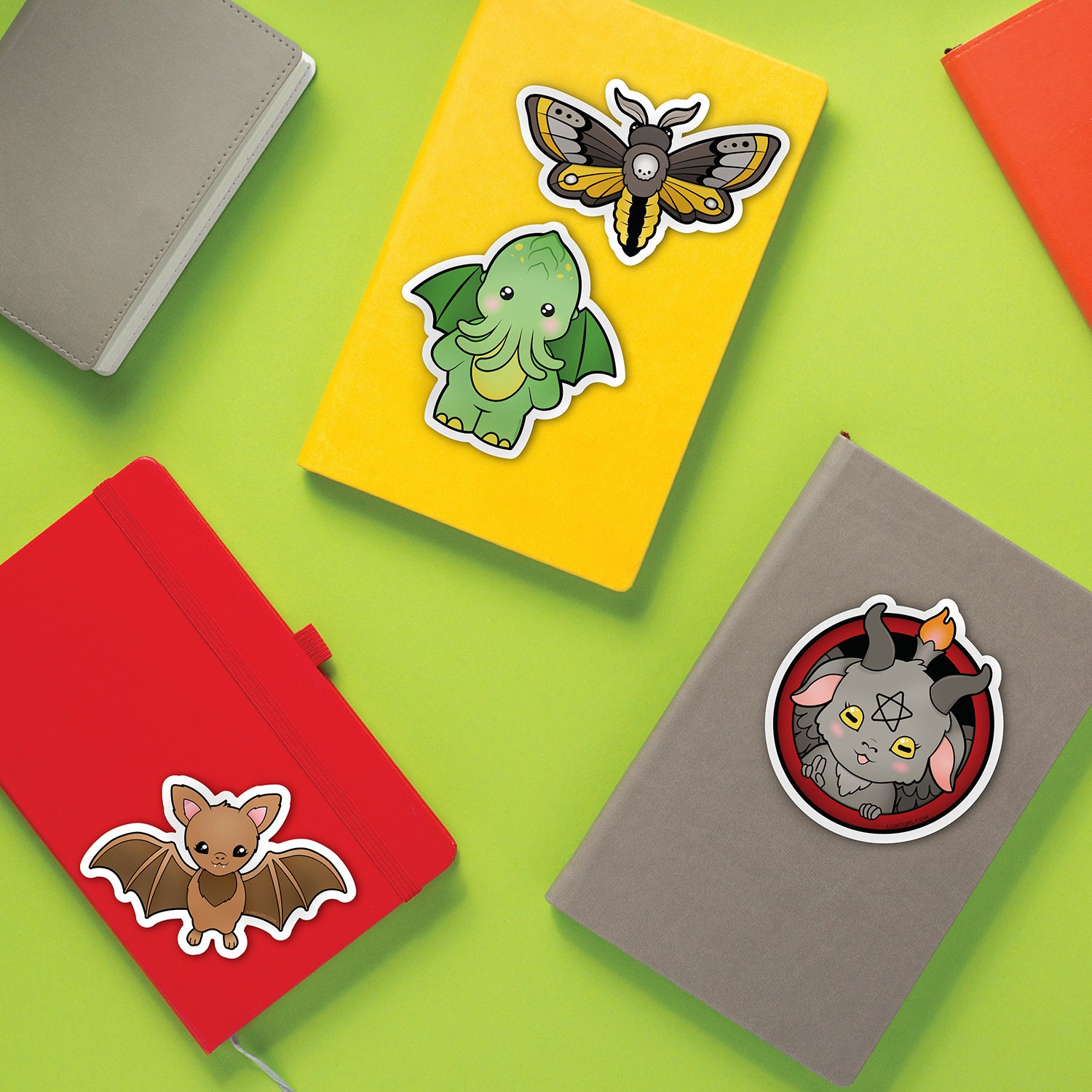 Spooky Sticker Pack Bat Sticker Cthulhu Sticker Pack Cute Etsy