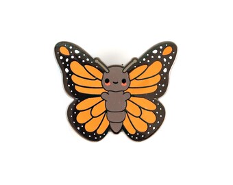 Butterfly Enamel Pin - Monarch Can Enamel Pin Cute Cocoon Lapel Pin Pollinator Badge Cute Caterpillar Kawaii Gift Cloisonné Badge Kawaii Pin