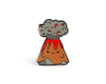 Grumble Volcano Enamel Pin - Eruption Enamel Pin Cloisonné Explosion Lapel Pin Molten Lava Badge Magma Kawaii Pin Pompei Gift Volcano Pin