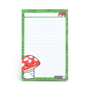 SALE Red Mushroom Notepad - Cute Stationery Gift Fungus Memo Pad Fly Agaric Writing Pad Toad Stool Scratch Pad Fungi Notepad Kawaii Notepad bild 2