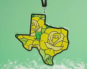 SALE Texas Yellow Rose Ornament - Christmas Ornament Texas Cute Ornament Funny Ornament Yellow Rose Gift Texas Rose Gift Texas Ornaments