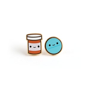 Prescription Pals Earrings - Pill Earring Stud Pharmacist Earrings Doctor Earring Gold Earring Studs Nurse Gift Jewelry Rx Gift Pill Bottle