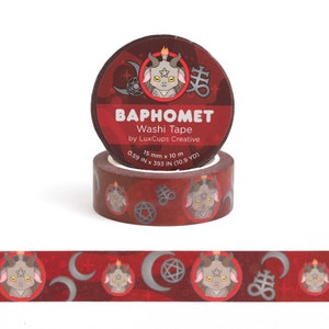 Baby Baphomet Washi Tape - Kawaii Washi Tape, Decorative Tape, Paper Tape, Colorful Crafting Tape, Stationery Craft Tape, Sabbatic Goat Tape