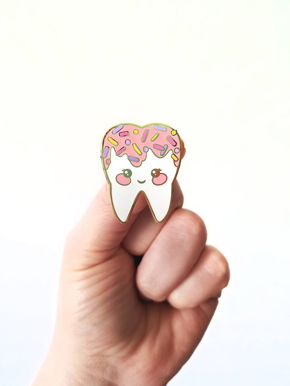 Toothbrush Pin Tooth Pins Cute Sweet Teeth Enamel Brooch Pin - Tooth & Toothbrush ...