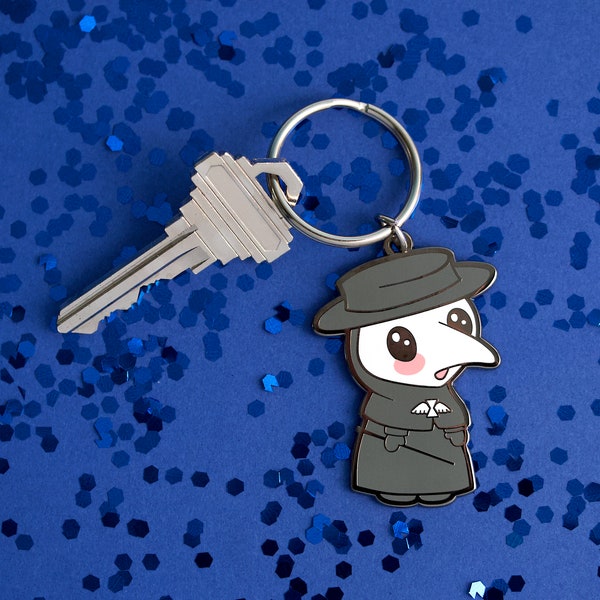 Plague Doctor Keychain - Kawaii Keychain Gift Cute Plague Doctor Key Charm Bubonic Plague Keyring Spooky Keychain Doctor Kawaii Keyring