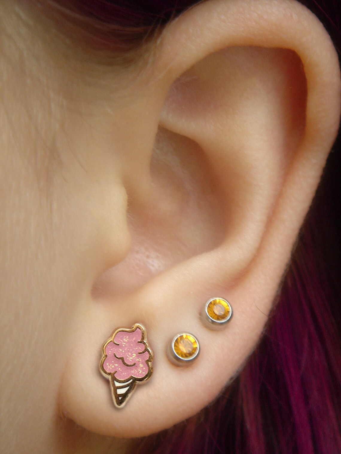 Cotton Candy Earrings Hard Enamel Candy Earring Stud Sweet Etsy