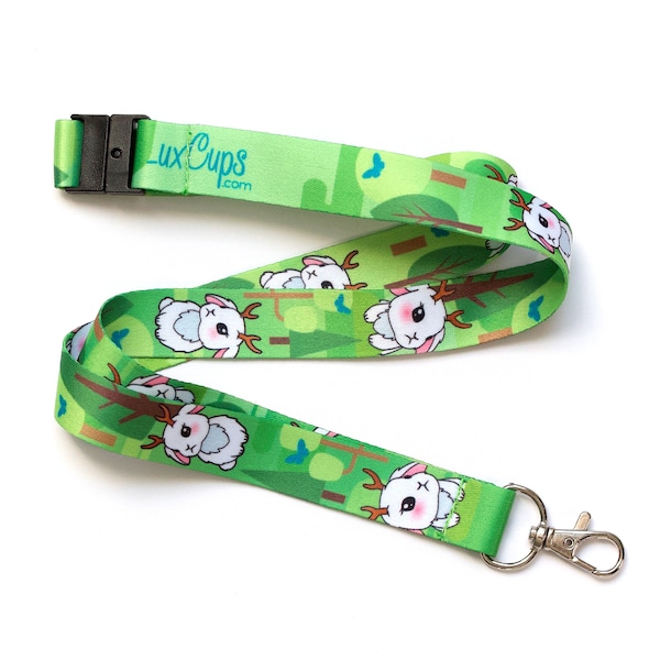 SALE Kawaii Jackalope Lanyard - Breakaway Lanyard School Badge Lanyard Bunny Lanyard Bunny Rabbit Lanyard Jackalope Rabbit Keychain LuxCups