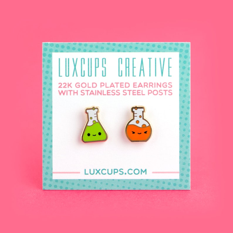Beaker Buddies Earrings Science Earring Stud Chemistry Etsy