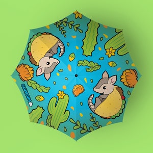 Tacodillo Umbrella - All Weather Umbrella Taco Kawaii Parasol Armadillo Cute Sunshade Texas Cute Umbrella Tex Mex Sunshade Rain Gear