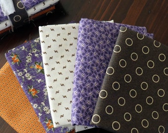 Petite Perennials Stash Starters Purple, Cheddar and Brown Fabric Bundle