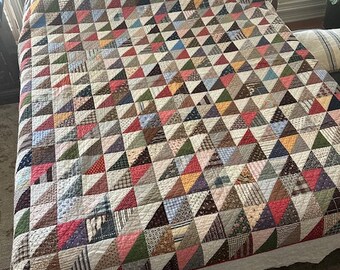 Antique Scrappy Triangle Quilt