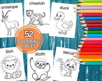 Land Animals Dot-to-Dot for Kids Ages 4-8 | PDF Printable | Homeschool | Preschool