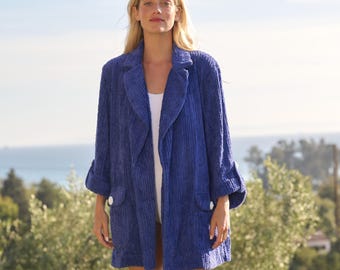 Blue Cotton Terry Dress