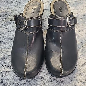 Vintage Y2K svarta läderträskor – Damstorlek 7 – Bass Comfort Shoes