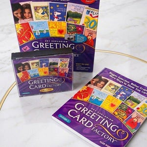 Vintage Greeting Card Factory Deluxe v5 PC CD-ROM Software 3 Discs w Manual Retr