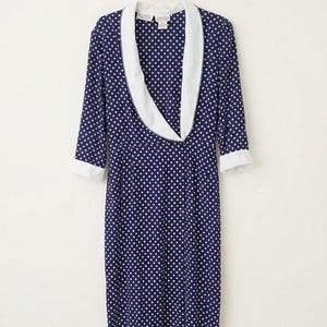 Plus Size Navy Polka Dot Dress