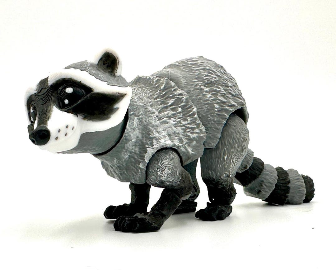 Flexi Raccoon Toy, Plastic Animal Figurine - Etsy