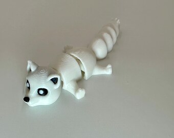 Arctic Fox Fidget Toy, Plastic Wildlife Flexi
