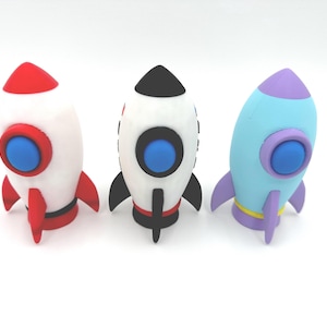 Rocket Ship Lamp, Unique LED Room Light and Night Light, Space Decor