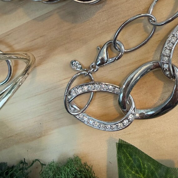 Premier Designs Silver Cuff Bangle Rhinestone Str… - image 8