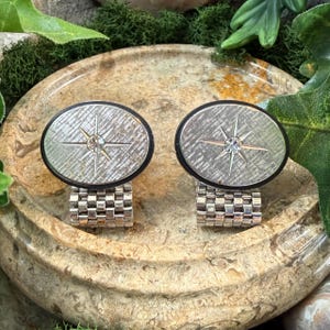 Boutons De Manchette Vintage Foster – Dorés, Signés, Monogrammés, Occasion Très Bon état