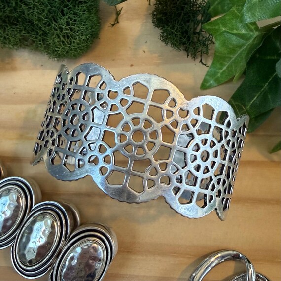 Premier Designs Silver Cuff Bangle Rhinestone Str… - image 5