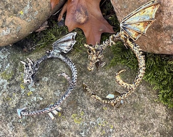 Dragon Ear Cuff Set in Silver & Gold Tone - Small/Youth Size