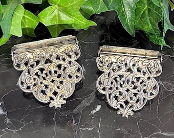 Juego de 2 hebillas vintage de enfermera O. B. & R. Sterling