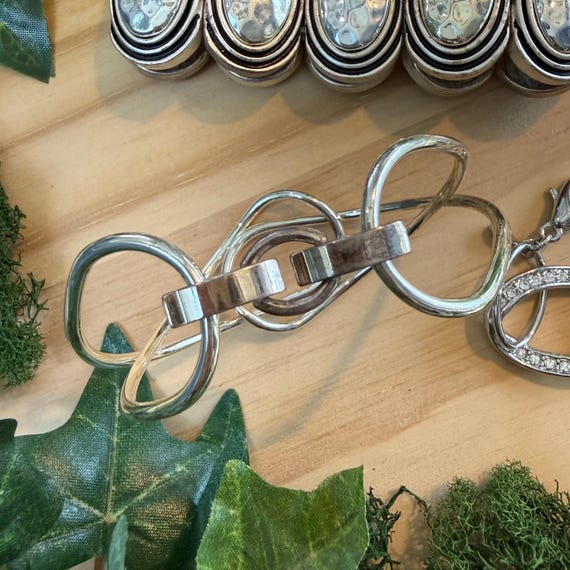 Premier Designs Silver Cuff Bangle Rhinestone Str… - image 3