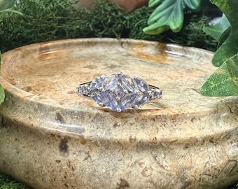 Anillo vintage de plata de ley con tanzanita Stauer, talla 9 de EE. UU.