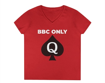 BBC ONLY Queen of Spades Graphic V-Neck Tee, Hotwife Apparel