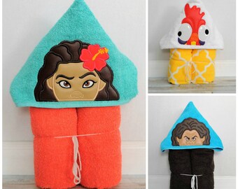 Hawaiian Princess Hooded Bath Pool Beach Towel - Baby - Child - Tween - Teen