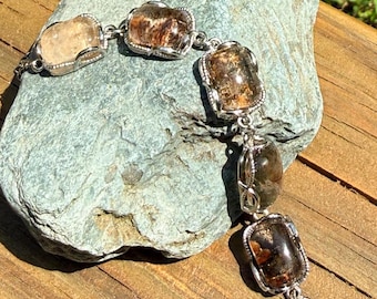 Bracciale Phantom Quartz unico nel suo genere, con inclusioni naturali di quarzo, bracciale di tendenza
