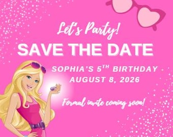 ¡Reserva la fecha de la fiesta de Barbie! DESCARGA DIGITAL