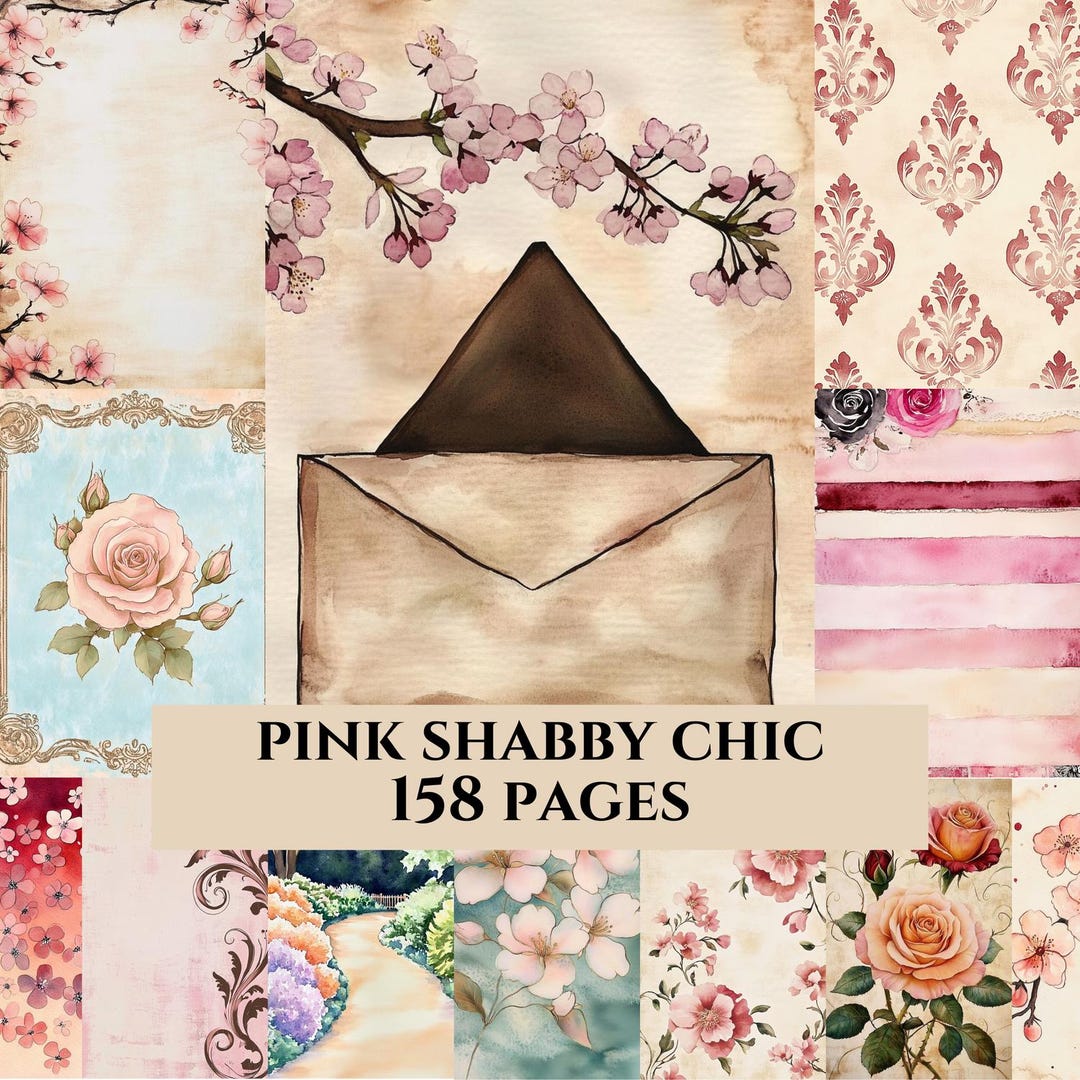 Shabby Junk Journal Kit, Scrapbook Pages, Vintage Digital Paper ...