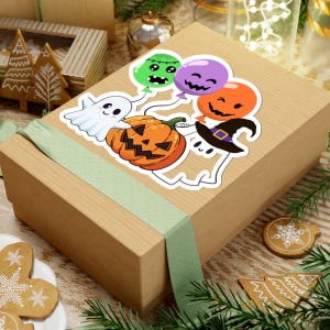 Halloween Sticker For Kid Ghost & Pumpkin Halloween Sticker Decal Spooky Sticker For Teacher Halloween Decor Ghost Decal