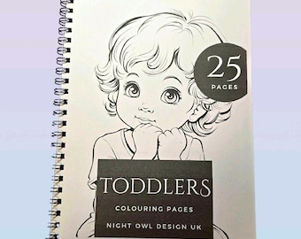 Toddler themed Colouring Book 25 Pages Wire Bound Art Therapy for Relaxation