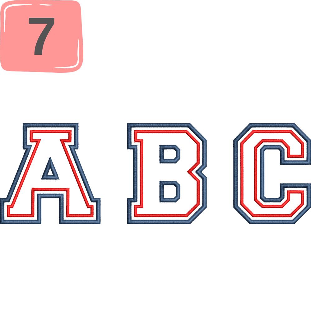 Varsity Lettering 2 Varsity 2 Color Digital Embroidery Fonts Bundle, Alphabet 6 Sizes ...
