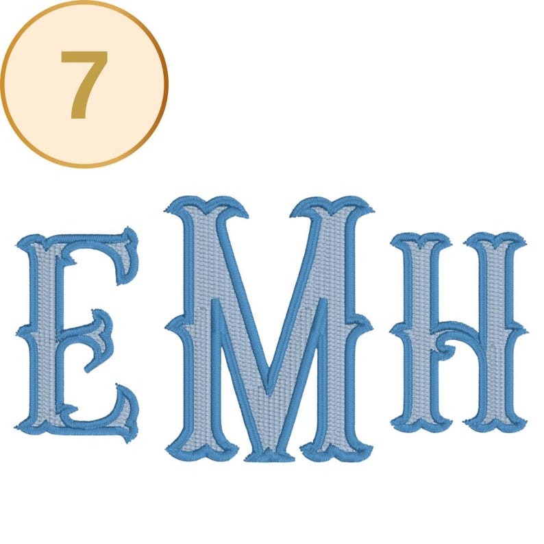 Fishtail Embroidery Monogram Font Bundle - 6 Machine Embroidery ...