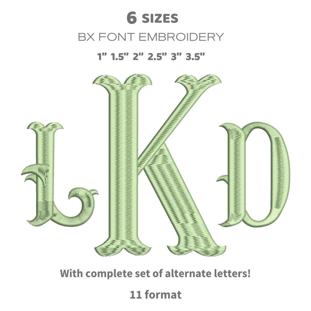 Fishtail Monogram Font Embroidery, Fonts Alphabet File Vintage Letter ...