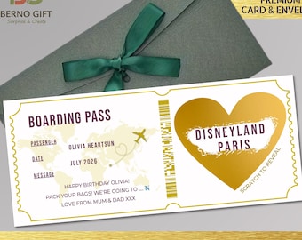 Personalized Boarding Pass Card –  Scratch Off Holiday Reveal Card