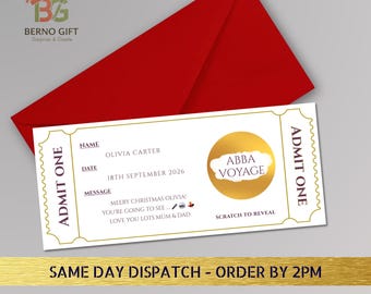 Scratch to Reveal Concert Ticket, Christmas Scratch, Theatre Surprise, Holiday Season Card