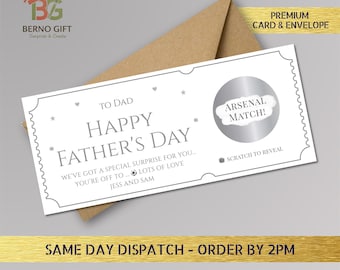Personalised Father's Day Scratch Reveal Card, Surprise Gift for Dad