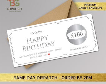 Personalised Christmas Scratch Card, Christmas Gift, Scratch Reveal Card, Holiday Surprise, Money Gift Reveal, Travel Surprise